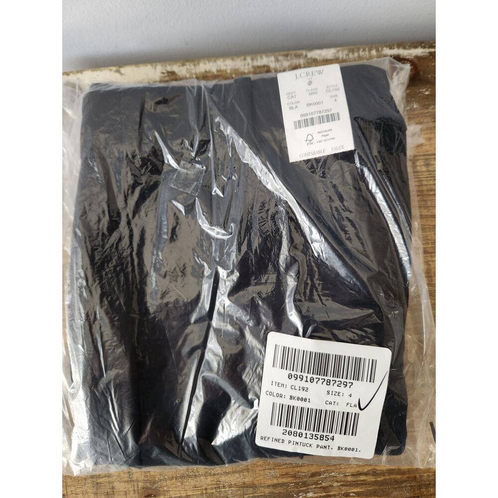 NWT J. Crew Refined Pintuck Pant Professional Classic Black 4 - Picture 11 of 12